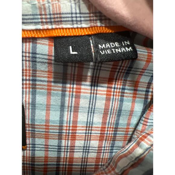 Orvis Men Active Fit Zipper Pocket Button Down Shirt Size L Plaid Long Sleeves - Picture 5 of 11